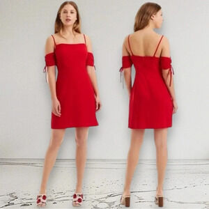 CLUB MONACO ELISABET Cold Shoulder Dress Red Size 2